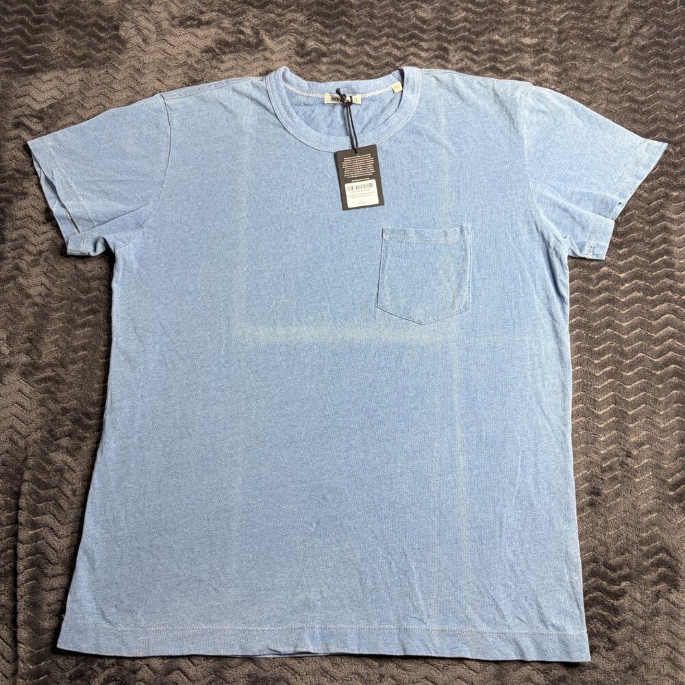 Buck Mason L021 Indigo Dipped Mens size Large Cotton Classic Tee Shirt NWT